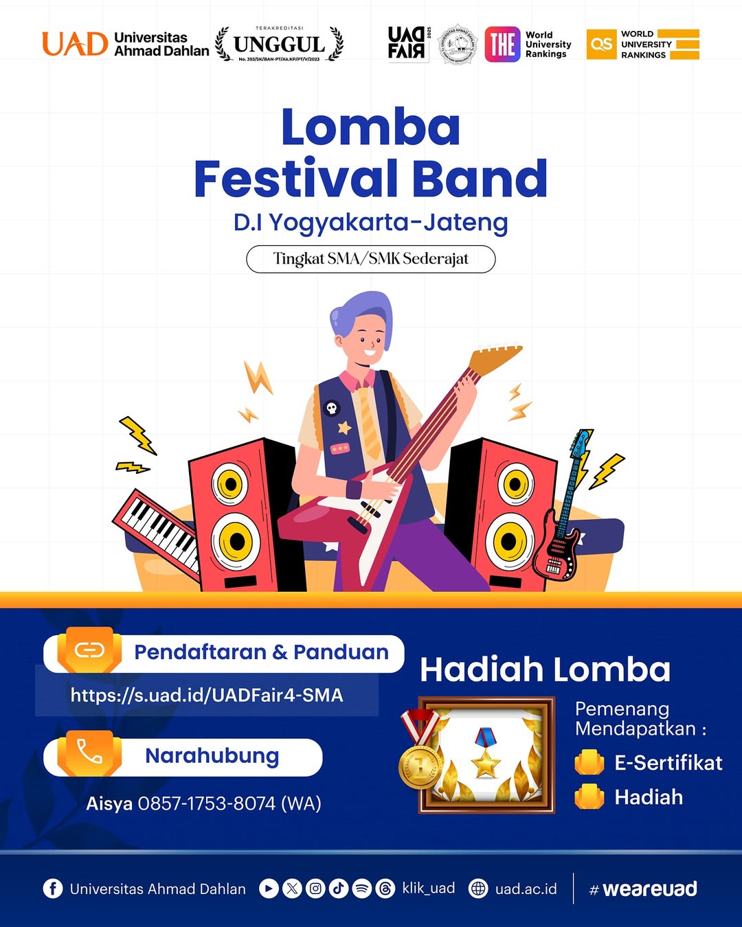 Festival Band Jenjang SMASMK Sederajat Tingkat DIY-Jateng dalam Rangka UAD Fair 2025