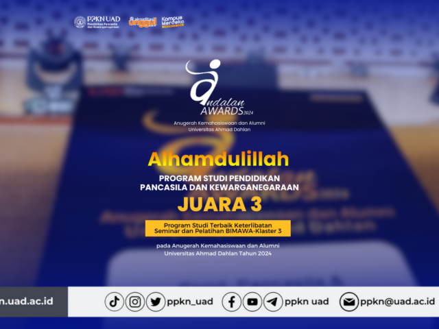 Program Studi Pendidikan Pancasila dan Kewarganegaraan Raih Juara 3 di Anugerah Kemahasiswaan Universitas Ahmad Dahlan 2024