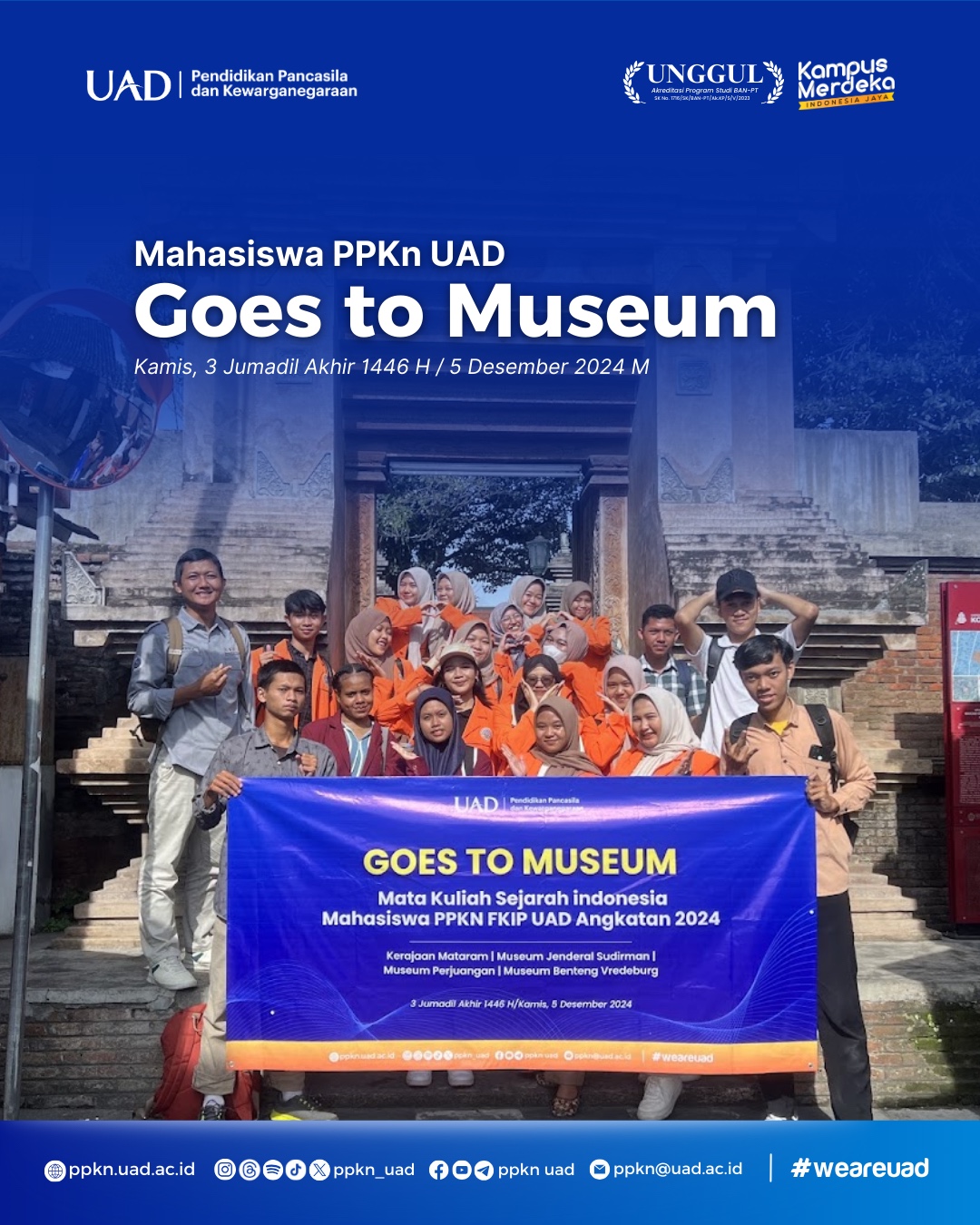 Mahasiswa PPKn UAD Gelar Kuliah Lapangan "Goes to Museum"