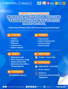 Kompetisi & Pameran Inovasi Kewirausahaan Mahasiswa “Saudagar Dahlan Muda 2026