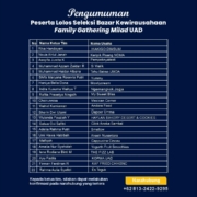 Lolos Seleksi Bazar Kewirausahaan dalam rangka Family Gathering Milad UAD