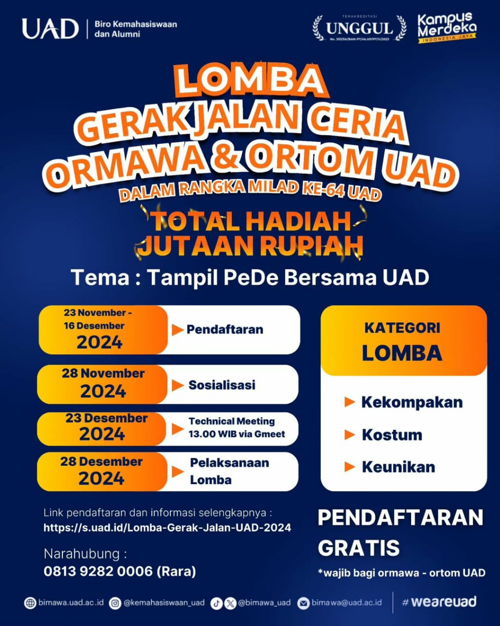 Lomba Gerak Jalan Ceria Ormawan & Ortom UAD