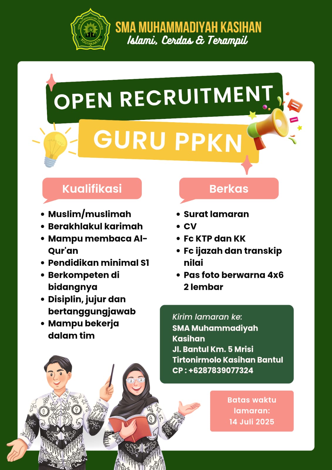Lowongan guru ppkn