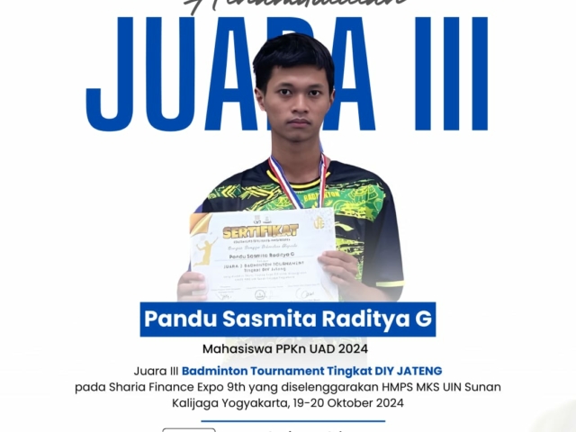 Mahasiswa PPKn UAD Raih Juara III Turnamen Badminton Tingkat DIY-Jateng