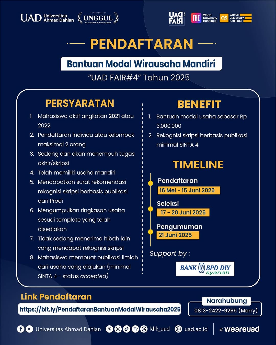 Pendaftaran Bantuan Modal Wirausaha Mandiri 2025