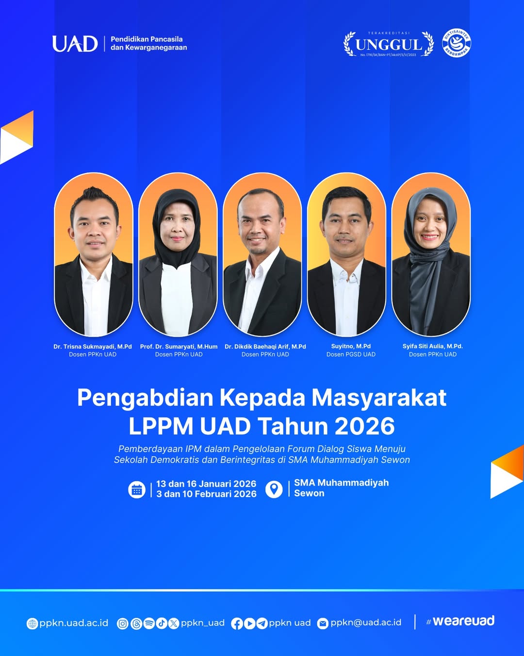 Pengabdian Kepada Masyarakat LPPM UAD Tahun 2026 - Program Studi PPKn UAD