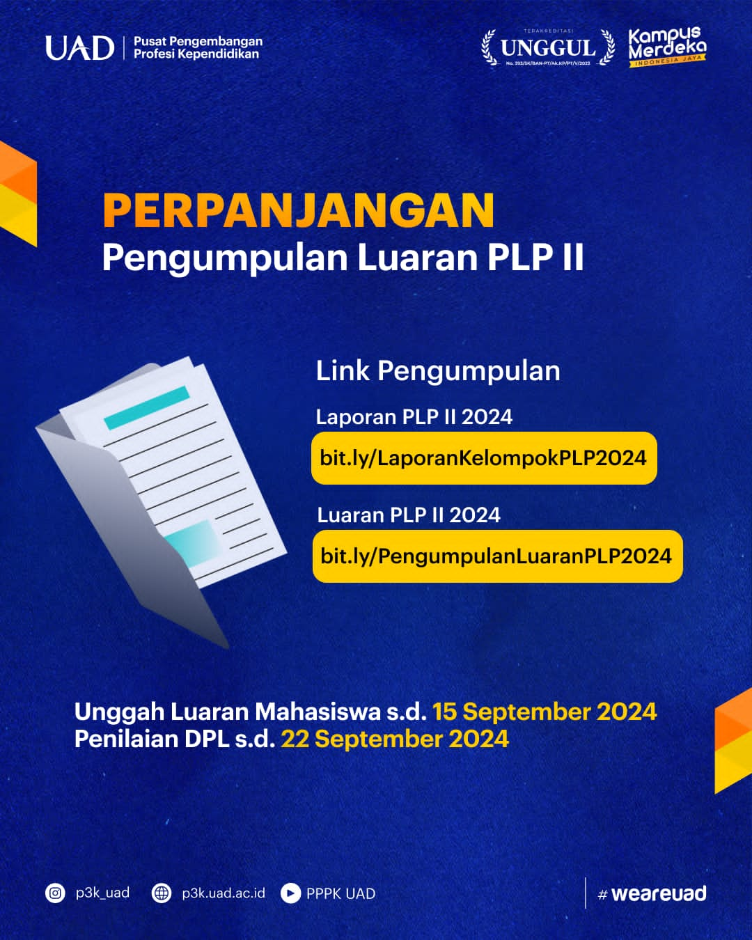 Pengumpulan Luaran PLP II Diundur Hingga tanggal 15!