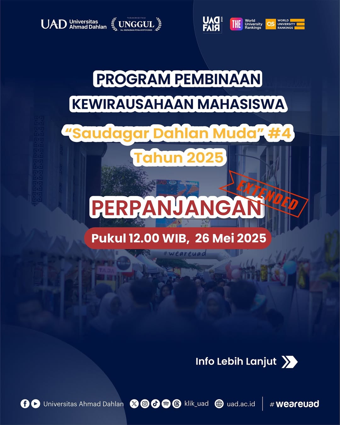 Perpanjangan Pendaftaran Program Pembinaan Kewirausahaan Mahasiswa 