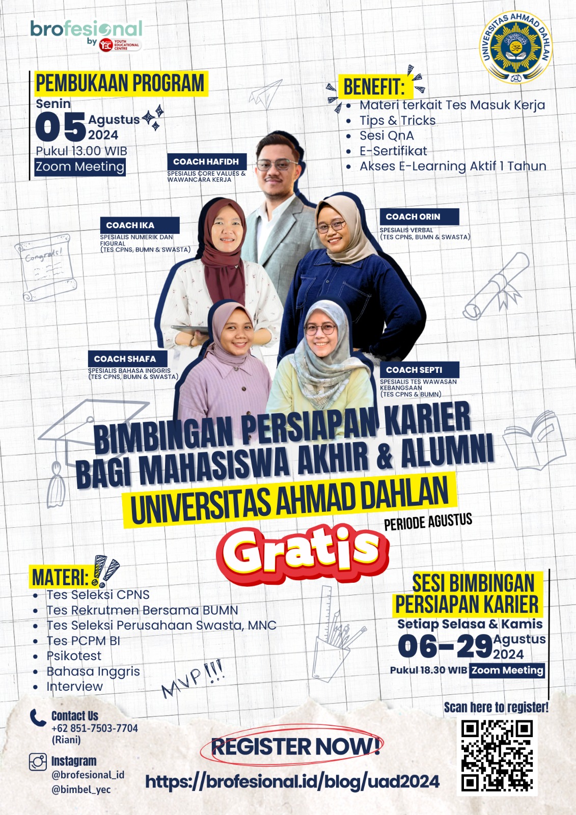 Persiapkan Karier Kamu Bersama Brofesional by Youth Educational Center x PUSKA BIMAWA UAD