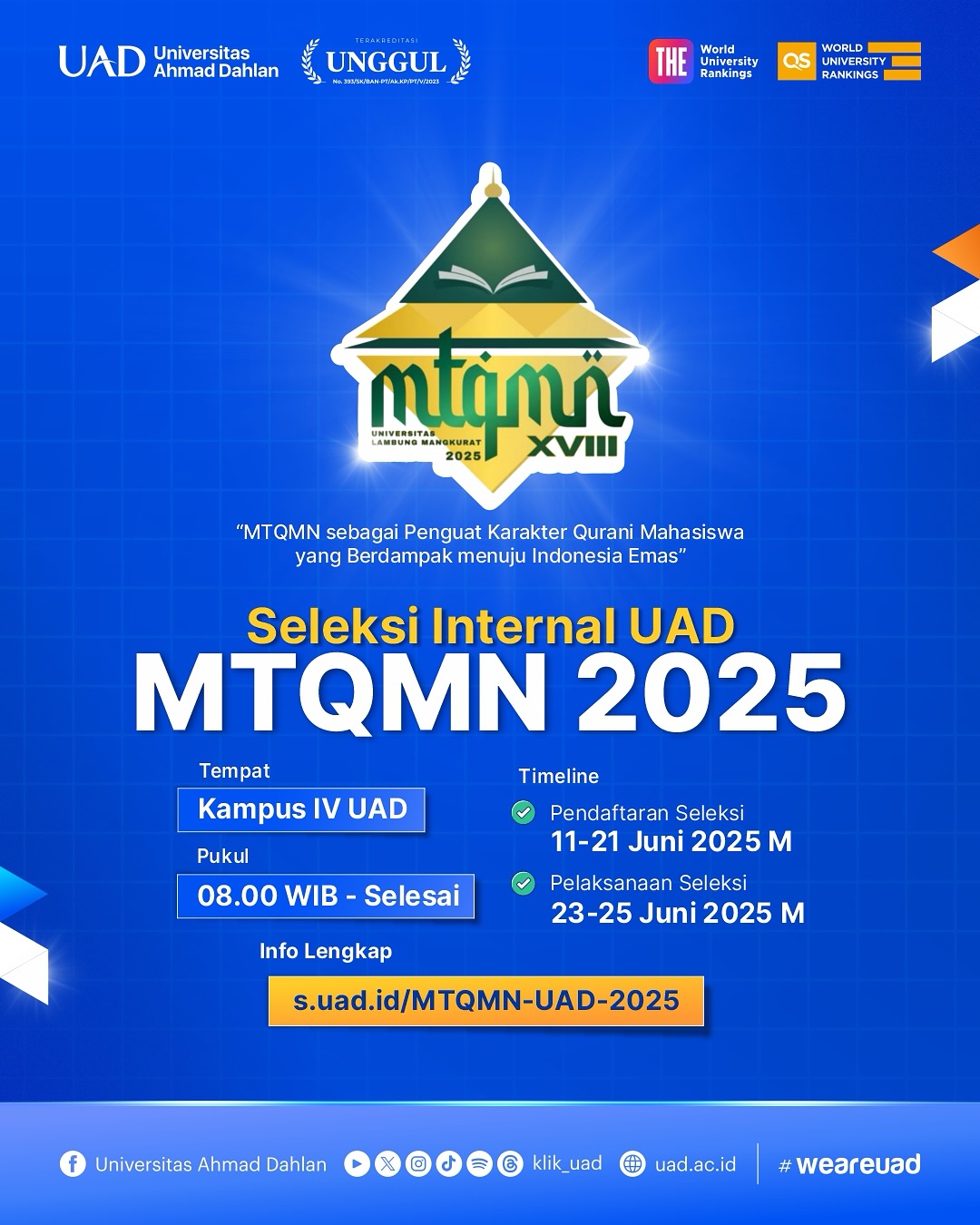 Seleksi MTQ 2025 Universitas Ahmad Dahlan