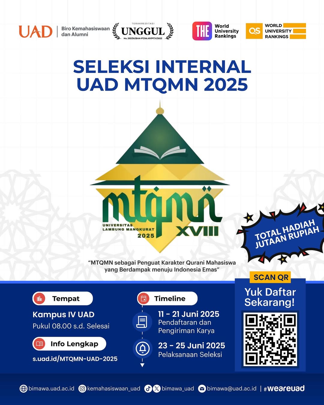 Seleksi MTQ MN 2025 Universitas Ahmad Dahlan