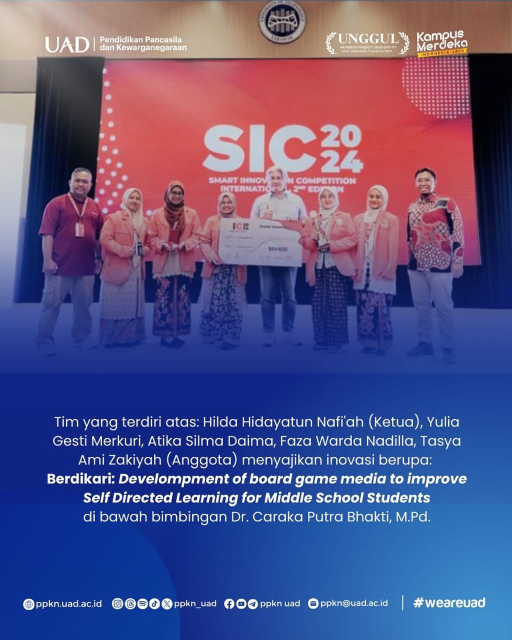 Yulia Gesti Merkuri dan Tim Raih 2nd Runner Up dan Silver di Smart Innovation Competition 2024