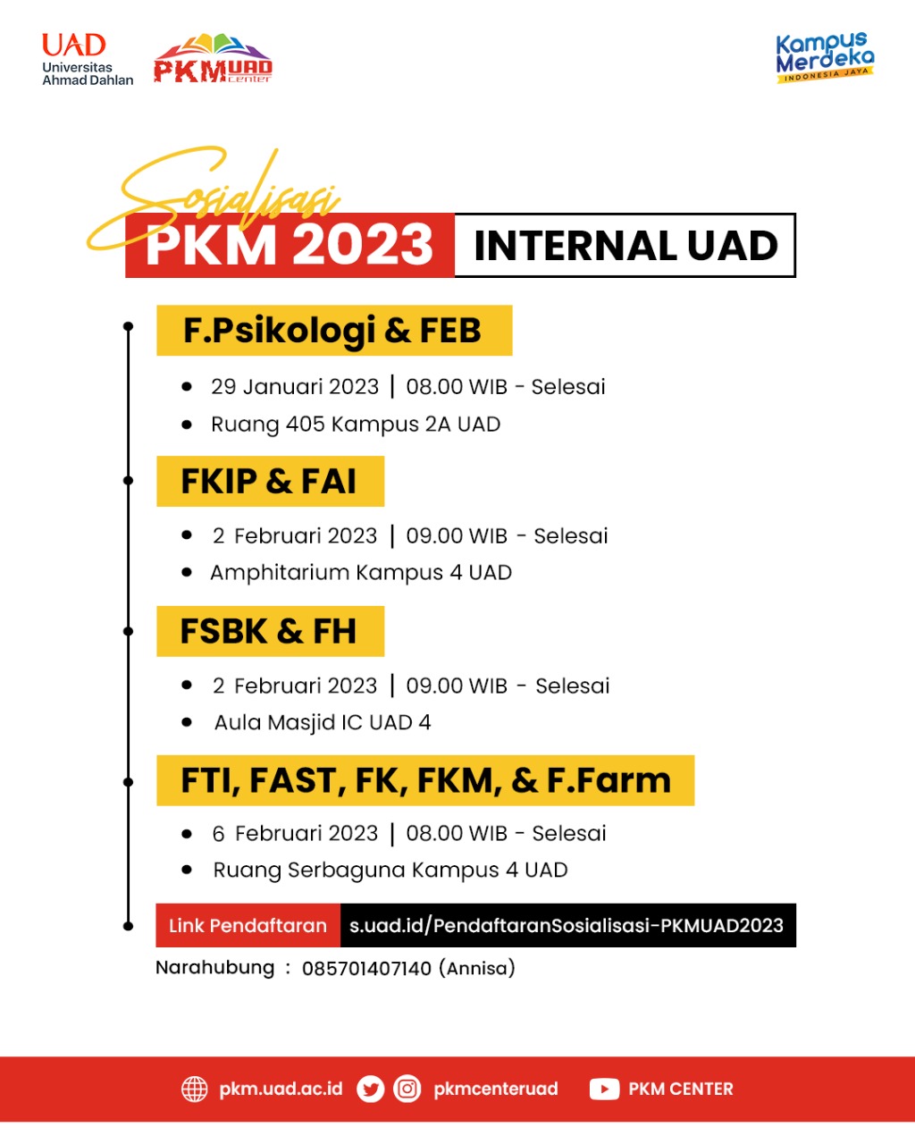 Sosialisasi PKM 2023 Internal UAD