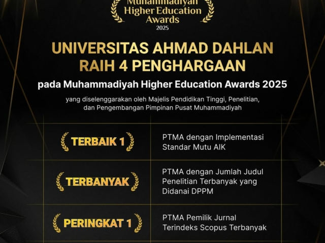 Luar Biasa! UAD Borong Empat Penghargaan Bergengsi di Ajang Muhammadiyah Higher Education Award
