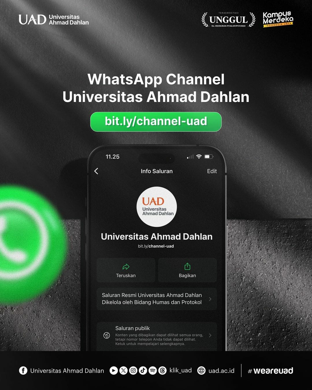 WhatsApp Channel Universitas Ahmad Dahlan