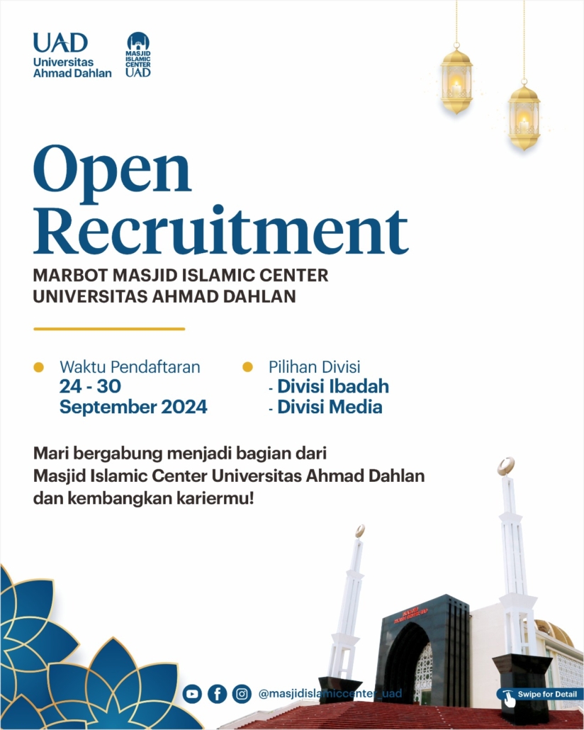 Open Recruitment Marbot Masjid Islamic Center UAD